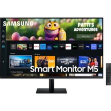 Samsung Akıllı Tv-Monitör 80CM Ekran 32" Wi-Fi Bağlantı 4ms 60hz 1920 x 1080 32'' M5 Smart Slim Monitör Fullhd Tv 32'' M5- Duvar Montaj Aparatı Hediyeli