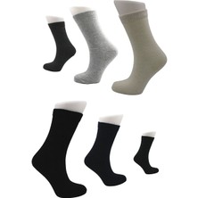 Kardeşler Çorap Kadın Lambswool Yün Kışlık Kalın Çok Renkli Çorap 6'lı Paket