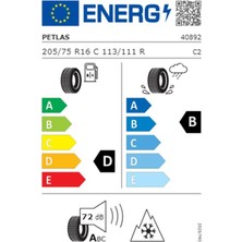 Petlas 205/75 R16C 113/111R 10Pr Full Grıp Pt935 Kamyonet Kış Lastiği (Üretim Yılı: 2024)