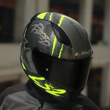 Ls2 Rapıd 2 Raven Mat Siyah-Gri-Neon Sarı Kask