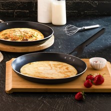 Evren 24 cm Profesyonel Krep Tava, Horeca Non-Stick Krep Omlet Tavası 24 cm