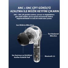 QPrint Yx - 30 LCD Ekranlı Bluetooth Kulaklık Kablosuz Anc Destekli V5.3 Tws Beyaz