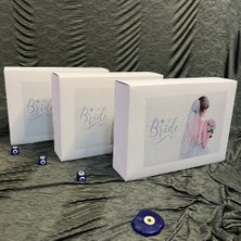 Giftpuffy 3'lü Özel Tasarım Gelin ve Damat Nişan Düğün Bohça Kutusu-Beyaz