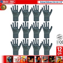 Bay-Tec Orjinal Eldiven | Gri-Gri | 10” | 12 Çift