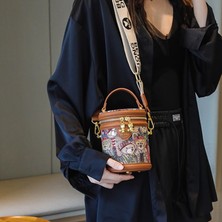 Sacred Wings Bayanlar Kova Çanta Moda Crossbody Çanta Geniş Omuz Askısı Omuz Çantası (Yurt Dışından)