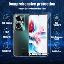 Oppo Reno 11F Kılıf Kamera Çevresi Korumalı Darbeye Dayanıklı Şeffaf Silikon Anti Kapak + 9h Ekran Koruyucu Cam