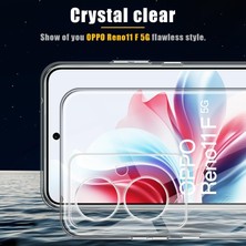 Oppo Reno 11F Kılıf Kamera Çevresi Korumalı Darbeye Dayanıklı Şeffaf Silikon Anti Kapak + 9h Ekran Koruyucu Cam