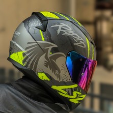 Ls2 Rapıd 2 Raven Mat Siyah-Gri-Neon Sarı Kask