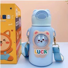 Xinqi Trading Kawaii Portable Thermal Tumbler Children Thermos Stainless Steel Vacuum Flasks 520ML Straw Insulated Cup (Yurt Dışından)