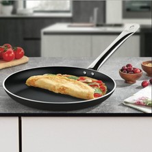 Evren 24 cm Bistro Krep Tava, Horeca Non-Stick Krep Omlet Tavası 24 cm (Çelik Boru Kulp)