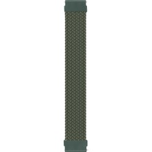 Microsonic Samsung Galaxy Watch Fe Kordon, (Medium Size, 155MM) Braided Solo Loop Band Koyu Yeşil