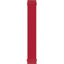 Microsonic Samsung Galaxy Watch Fe Kordon, (Large Size, 165MM) Braided Solo Loop Band Kırmızı
