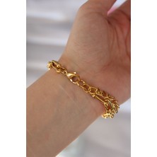 Clariss 316L Çelik Gold Renk Tiffany Bileklik