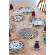 Glore Lusaka Altın Yaldızlı Cam Kek Fanusu