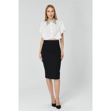 Home Store Arka Yırtmaçlı Etek