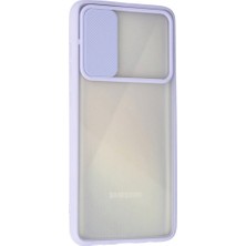 Newface Samsung Galaxy A51 Kılıf Palm Buzlu Kamera Sürgülü Silikon - Lila 13