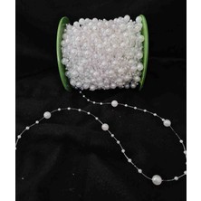 Zemay Beyaz Misina Inci ( 1 Metre ) Beyaz Saçaklı Inci.