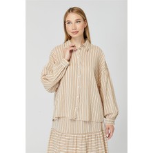 Home Store Çizgili Geniş Kesim Gömlek