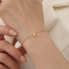 Nox Jewelry 925 Ayar Gümüş Minimal Ay Bileklik
