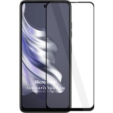 Microsonic Tecno Spark 20 Tam Kaplayan Temperli Cam Ekran Koruyucu Siyah