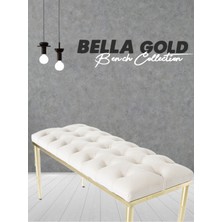 Gazzini Furniture BELLA Gold Bench Kapitoneli Chester Model Puf