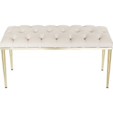 Gazzini Furniture BELLA Gold Bench Kapitoneli Chester Model Puf