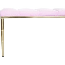 Gazzini Furniture Vesta Gold Puf Dilimli Model Metal Ayaklı Bench