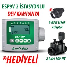 Rain Bird  ESP9VI2 Pilli Kontrol Ünitesi 9V. 2 İstasyonlu ve 2 Adet 100HV 9V. Vana Seti
