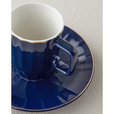 English Home Angely New Bone China 4 Parça 2 Kişilik Kahve Fincan Takımı 80 ml Lacivert