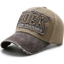Valkyrie Rock Eskitme Trucker Şapka  Metal Tokalı Ayarlanabilir Vintage Kahve