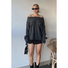 Vaggon Madonna Yaka Oversize Triko Kazak