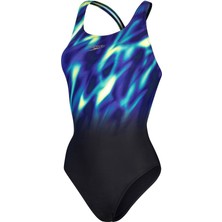 Speedo Kadın Yüzücü Mayosu Plmt Dıgı Pbk 1pc Af Black/blue 8-00314815196 Yzm
