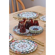 Glore Lusaka Altın Yaldızlı Cam Tepsi