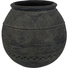 Laromita Decoration Reyno Siyah Etnik Saksı / Geniş