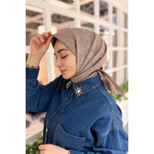 Aker Monogram Dama Eşarp - Sütlü Kahve 981