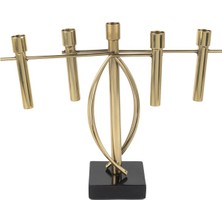 Mikasa Moor Gold Siyah 5 Kollu Şamdan 39x11x31cm