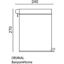 Çelik Banyo 70-137 Paslanmaz Çelik 5 Litre Pedallı Banyo Çöp Kovası Siyah