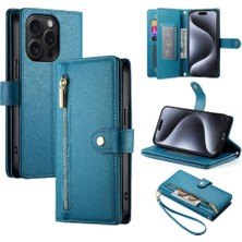 YH Mall IPhone 15 Için Flip Case Pro Bilek Kayışı Kickstand Çok Fonksiyonlu Kart (Yurt Dışından)