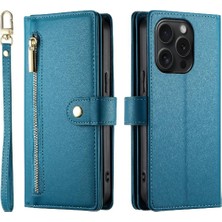 YH Mall IPhone 15 Için Flip Case Pro Bilek Kayışı Kickstand Çok Fonksiyonlu Kart (Yurt Dışından)