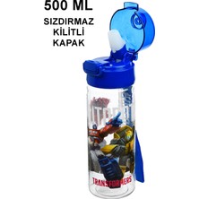 Calke Çocuk Matara Suluk 500 ml Pipetli Polikarbon Bpa Free - Transformers