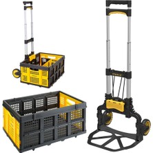 Stanley FT509 70KG Katlanır Alüminyum El Arabası + FT505 25KG Katlanır Çok Amaçlı Taşıma Sepeti