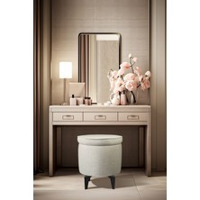 Gazzini Furniture Rio Retro Ayaklı Sandıklı Silindir Dekoratif Puf - Beyaz