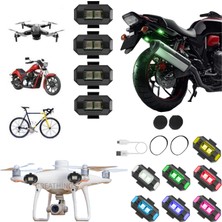 Greathings 4 Adet 7 Renk 30 Mod Bisiklet Motor Drone Çakar Lamba, Bisiklet Işığı, Motor Drone Aksesuar Işık