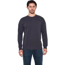 Leon One Erkek Basic Regular Fit 3 Iplik Şardonsuz Çelik Interlok Sweatshirt