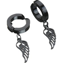 İdol Avm Sıkıştırmalı Sallanan Kanat Erkek Küpe Çelik Takı P24 T5