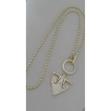 Mi Brillo Accessories Serenay Vip Özel Seri Zirkon Taşlı Büyük Halkalı Lima Kolye