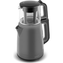 Karaca Mega Tea 1501 Cam Çay Makinesi Space Gray 1500 W