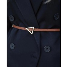 ZR Accessory Üçgen Tokalı Bağlamalı Vintage Kadın Kemer, Gömlek Kemeri, Elbise Kemeri, Pantolon Kemeri