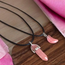 Mga Doğaltaş Kedi Gözü Kolye Yarım Ay Kolye Çivi Kolye 2 Adet Özel Model Hediyelik Eşya Sevgili Kolye Çift Sevgili Kolyesi