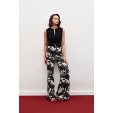Sateen Toka Detaylı Kolsuz Bluz - Siyah